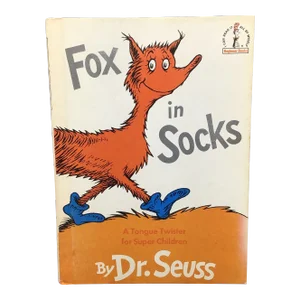 1965 Dr. Seuss First Edition Hard Cover Book “Fox in Socks” “a Tongue Twister for Super Children”