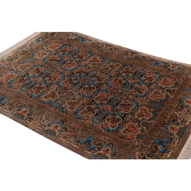 Rug & Kilim Rug & Kilim’s Modern Classics Rug in Brown With Floral Patterns “As Geshniz” For Sale - Image 4 of 8