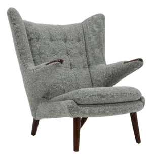 Hans J. Wegner Ap19 Papa Bear Chair in Maharam Wool Boucle, Attributed