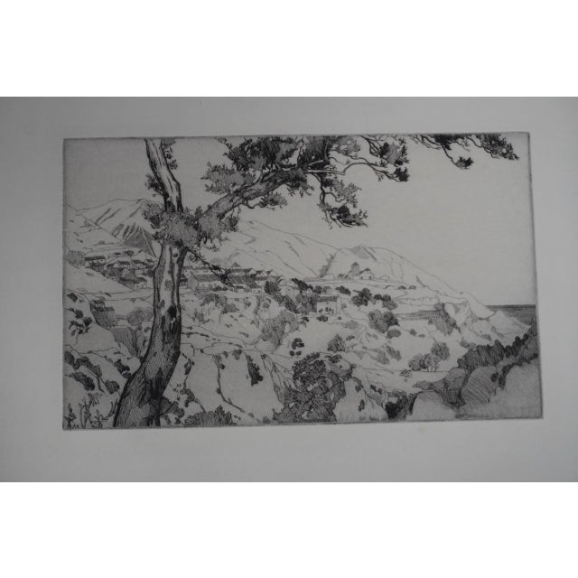 Illustration Mid 20th Century Charles B. Keller, a Village in Andalusia, Etching For Sale - Image 3 of 8