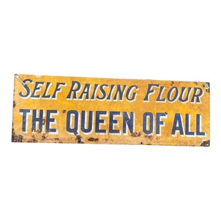 Vintage 1930s English Metal Shop Sign "The Queen of All" For Sale