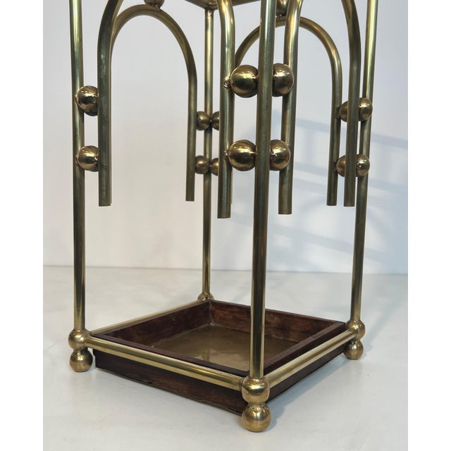 Brass 1900s The Modernist Brass Umbrella Stand in the Style of Joseph Hoffmann For Sale - Image 8 of 12