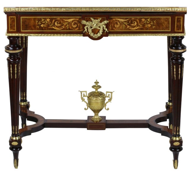 Brown Vintage Walnut Ladies Desk For Sale - Image 8 of 9