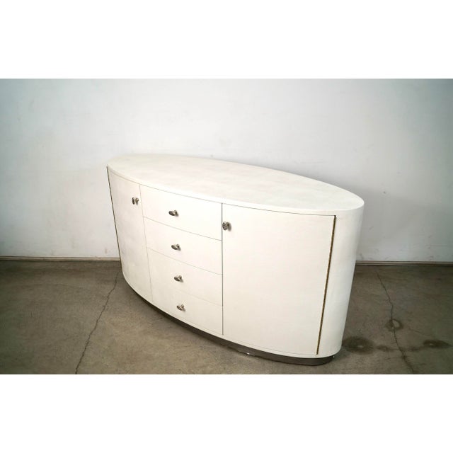 2020s Contemporary Art Deco Style Faux Shagreen Sideboard by Made Goods For Sale - Image 5 of 12