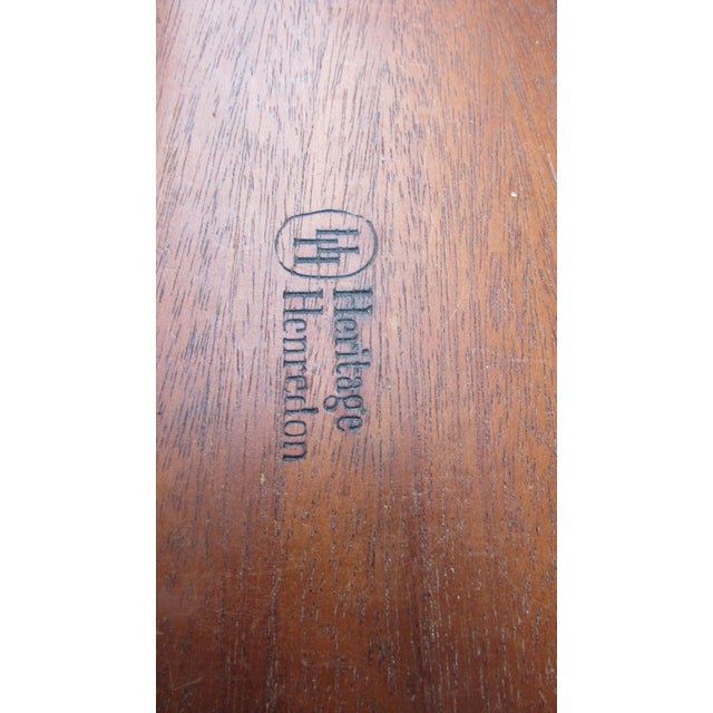 1920s 1920s Henredon Mahogany Leather Bookcase End Table Designer For Sale - Image 5 of 9