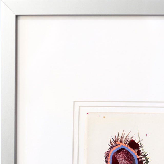 Nodding Thistle - Framed Original Botanical Mixed Media Painting on Antique Book Page by Lee Herring For Sale - Image 4 of 9