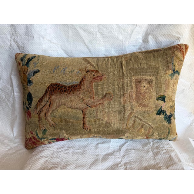 Crafted from an original 17th-century Brussels tapestry, this decorative pillow celebrates the remarkable craftsmanship of...