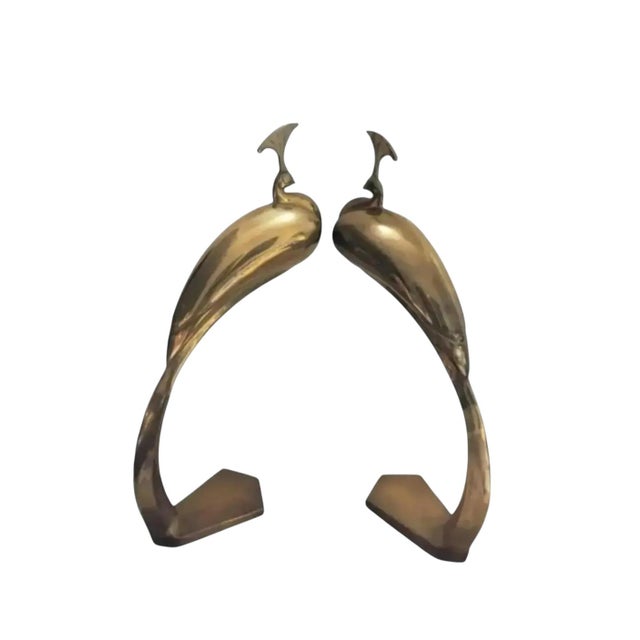 Brass 1980s Dolbi Cashier Large Standing Brass Peacock Sculptures - A Pair For Sale - Image 8 of 8