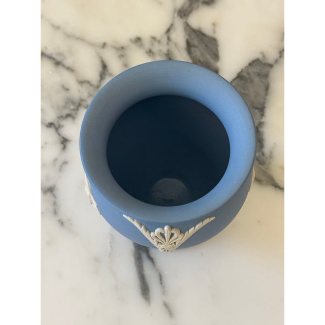 Blue Vintage English Wedgwood Blue Jasperware Neoclassical Vase For Sale - Image 8 of 17