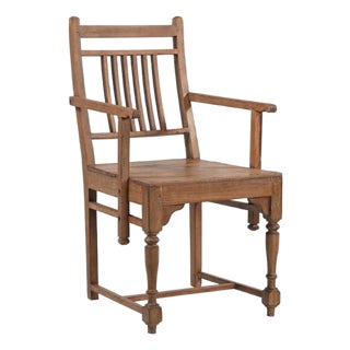 Vintage Anglo-Indian Teakwood Armchair, Mid-Century For Sale