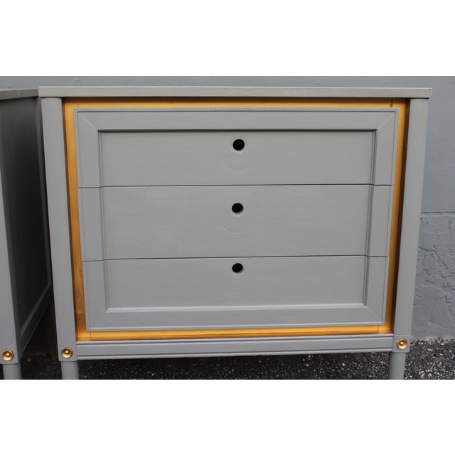 1960s Slate Blue & Gilt Accent Bachelor's Chests A Pair Chairish