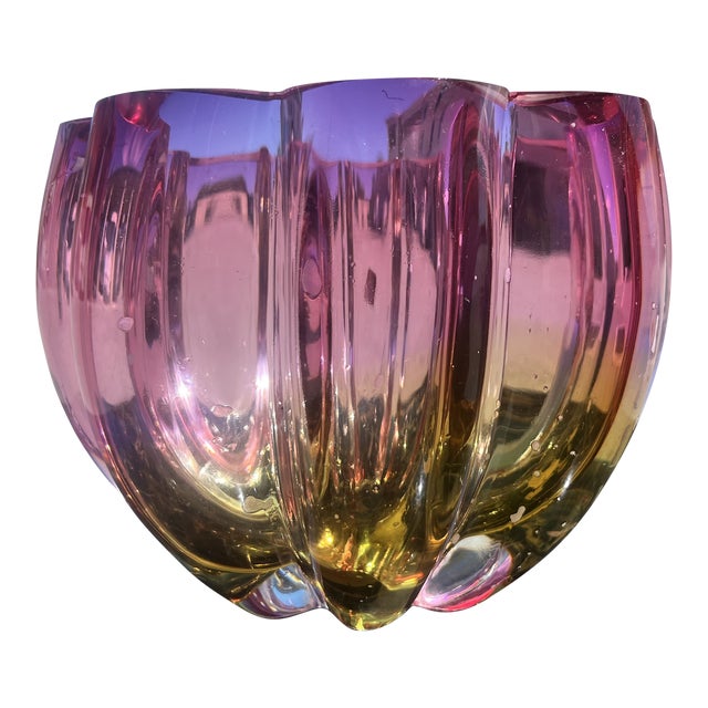 Midcentury Modern Glass Bowl by Chribska Glassworks Chairish