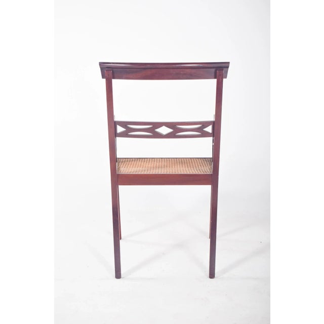 English Mahogany Armchair with Straw Seat, 1890s For Sale - Image 4 of 8