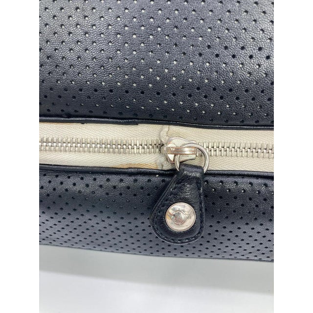 Chanel Black Perforated Leather Expandable Classic Flap Shoulder Bag For Sale - Image 11 of 11