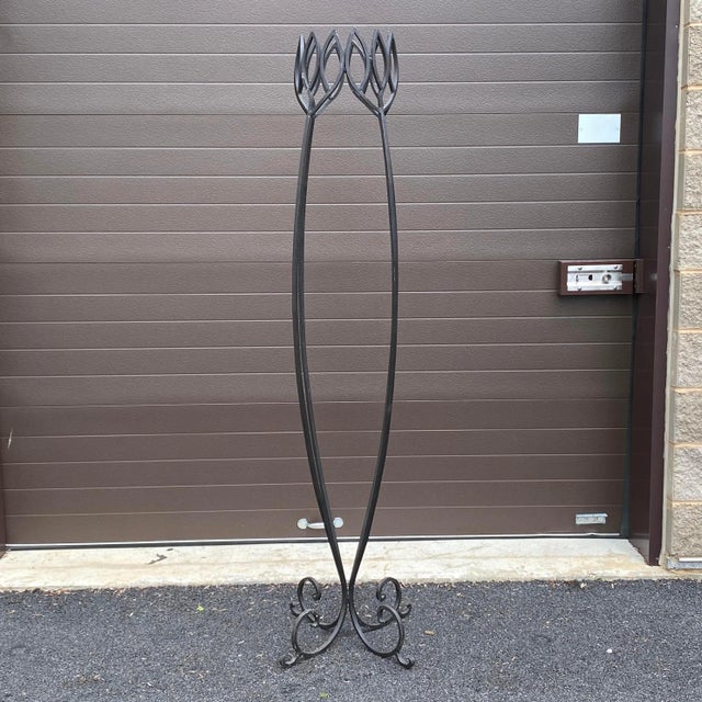 Mid Century Modern Tall Wrought Iron Sculptural Plant Stand For Sale In Philadelphia - Image 6 of 10
