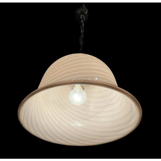 Pink Pink Swirl Murano Glass Pendant Lamp from Venini For Sale - Image 8 of 11
