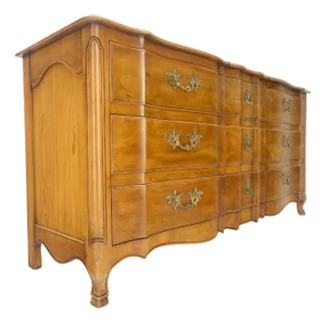 Widdicomb Solid Cherry 9 Drawers Serpentine Front Country French Dresser
