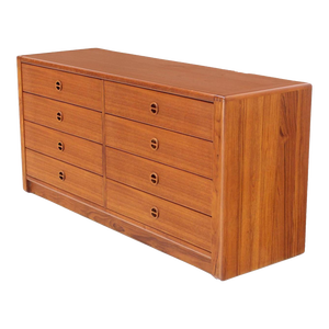 Danish Mid Century Modern Teak Eight Drawer Dresser Credenza Cabinet