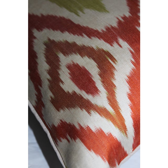 2020s Multi Color Hand Knotted Turkish Silk Ikat Pillow For Sale - Image 5 of 10