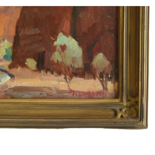 Silvio Silvestri, Listed Artist Canyon De Chelly Az Oil Painting Including the Antiqued Gold Wood Frame For Sale In Los Angeles - Image 6 of 10