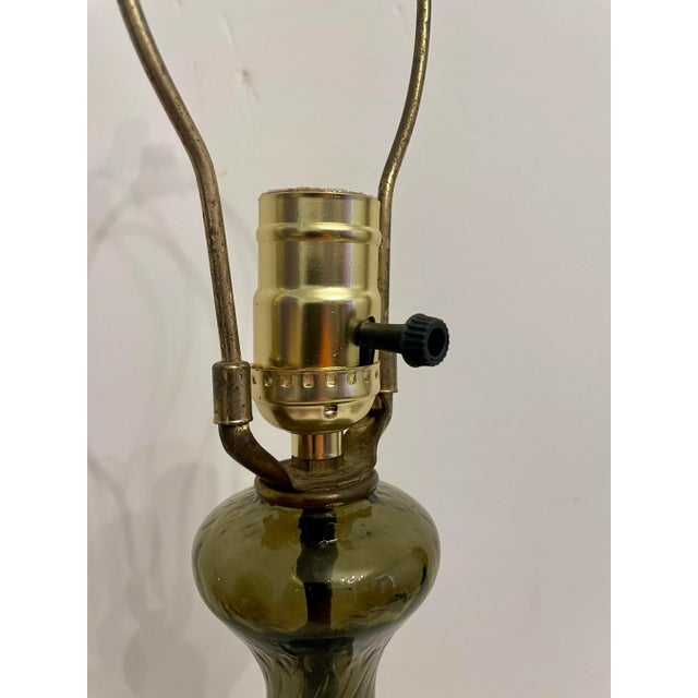 Mid 20th Century Vintage Grey Glass Table Lamp For Sale - Image 5 of 8