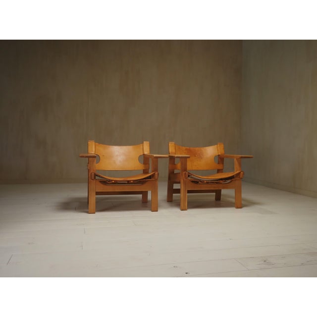 Vintage Spanish Chairs by Børge Mogensen for Fredericia Stolefabrik, Denmark, 1960s, Set of 2 For Sale - Image 3 of 14