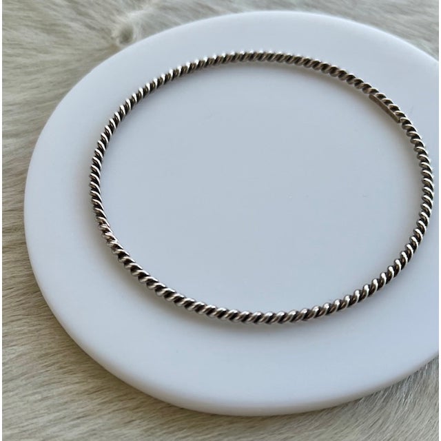 Contemporary Tiffany & Co. Sterling Silver Twisted Rope Cable Bangle, Discontinued For Sale - Image 3 of 6