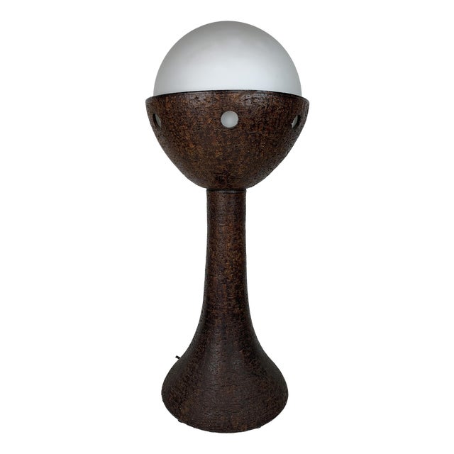 Mid-Century Brutalist Dutch Ceramic Mushroom Floor Lamp, 1960s For Sale