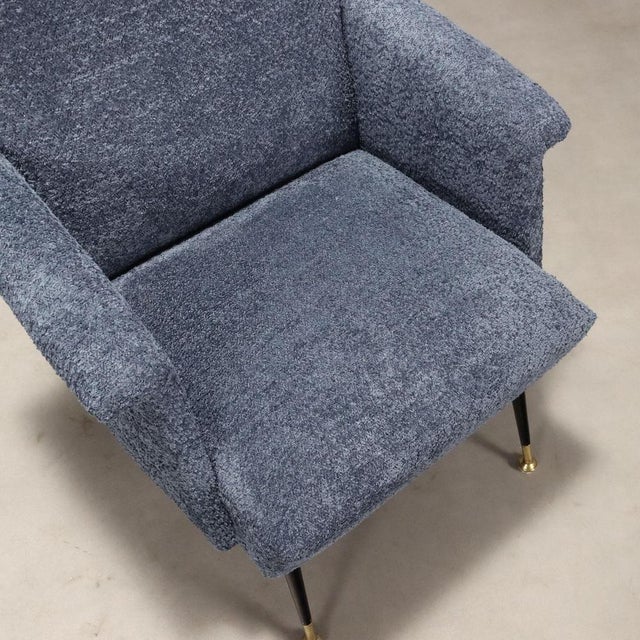 Vintage Armchair in Gray Fabric, 1960s For Sale - Image 4 of 7