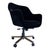 Executive ‘Bumper’ desk chair in black mohair having hydraulic mechanism and five prong bronze plated base, designed by...
