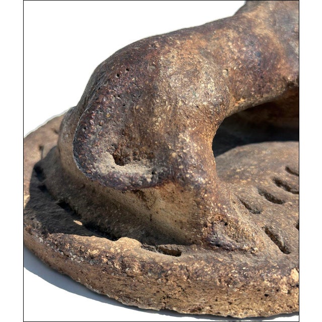 1930s Vintage Sewer Tile Naive Folk Art Pottery Pig Beast Sculpture For Sale - Image 5 of 8