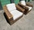 This is a pair of stylish deep lounge chairs made of stick reed(or called split reed), wicker and rattan elements, by...