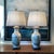 Mid 20th Century Mid 20th Century Large Chinoiserie Hand-Painted Porcelain Table Lamps With Pleated Shades - a Pair For Sale - Image 5 of 6