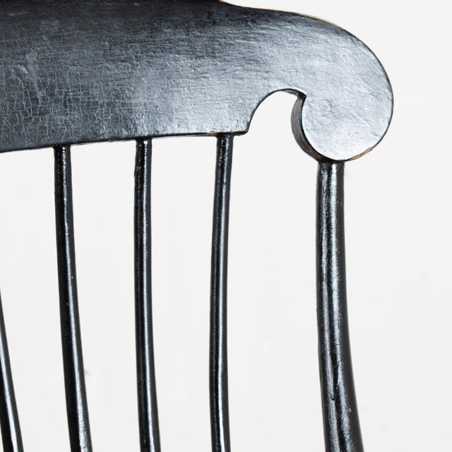 Late 19th Century 19th Century Swedish Child’s Black Rocking Chair For Sale - Image 5 of 13