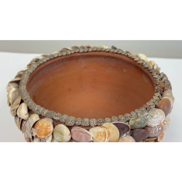 Vintage Shell Encrusted Terra Cotta Pot For Sale - Image 10 of 10