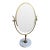 Vintage XL Brass & Carrara Marble Double-Sided Vanity Mirror Attributed to Charles Hollis Jones For Sale