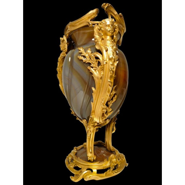 French Vase in Gilt Bronze and Agathe, 19th Century For Sale - Image 11 of 14
