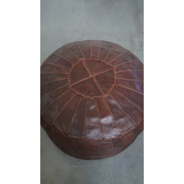 Brown Cowhide Ottoman, 1970s For Sale - Image 3 of 8