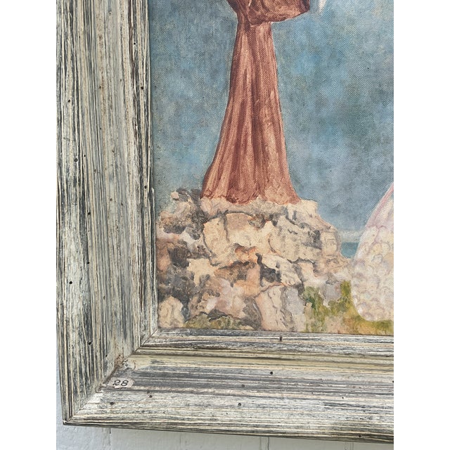 1940s Oil Painting of St, Francis With Angel Wings For Sale - Image 4 of 5