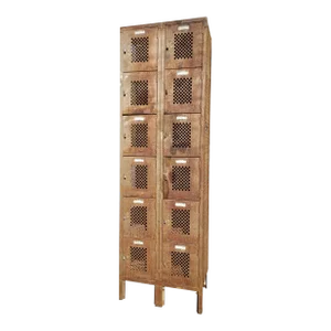 1950’s Lyon 12 Cubby Compartment Industrial Steel Rustic Metal Gym Locker Set