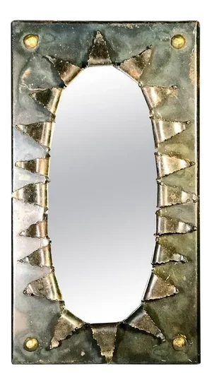 Paul Evans Style Brutalist Eye Form Mirror