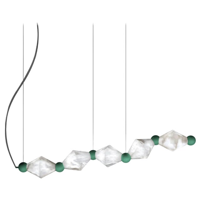 Chronos Freedom Green Metal Pendant Lamp by Alabastro Italian For Sale