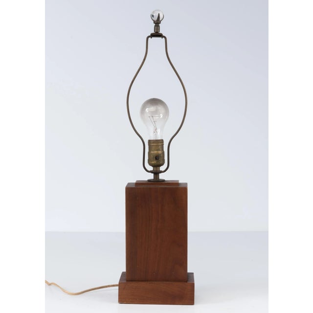 Handmade Primitive Moderne Folk Art Skyscraper Lamp Walnut Mid Century For Sale - Image 13 of 13