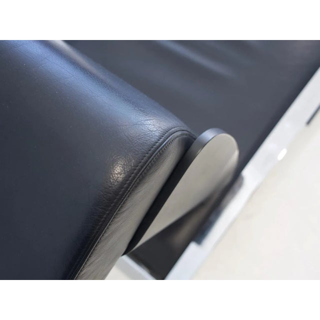 Vintage Black Leather & Steel Chaise Lounge by Massimo Iosa Ghini for Moroso For Sale - Image 14 of 16