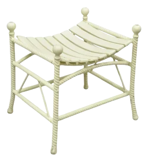 Late 19th Century Antique Arts & Crafts Stick and Ball Thebes Bentwood Slat Wooden Stool