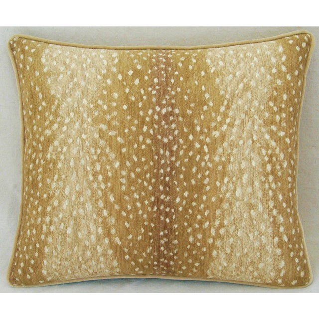 Rustic Christmas Deer Fawn Spot Velvety Feather/Down Pillows 21" X 18" - Pair For Sale - Image 3 of 8