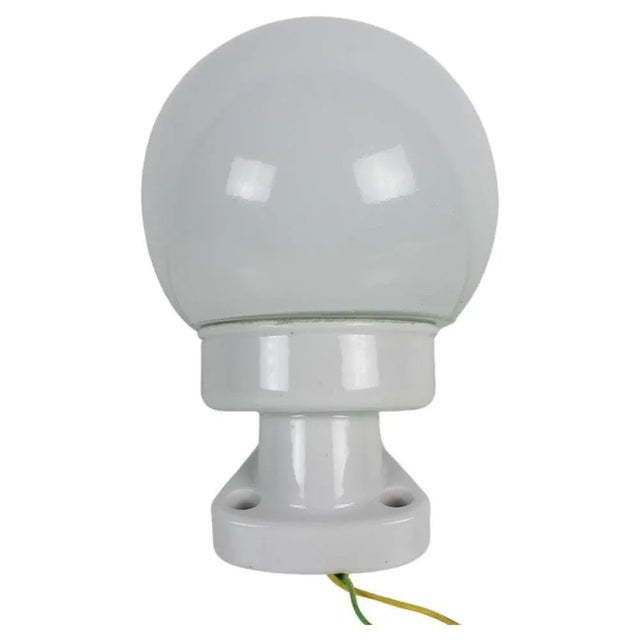 Porcelain and Glass Wall Lamp, Czechoslovakia, 1960s For Sale - Image 12 of 12