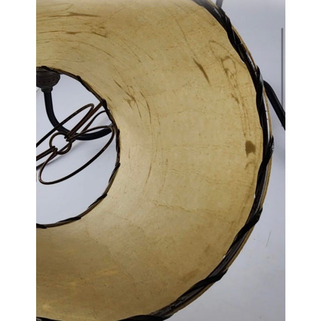 Mid Century Brass Desk Lamp in Black Finish - Center Tulip Flower Motif For Sale - Image 12 of 12