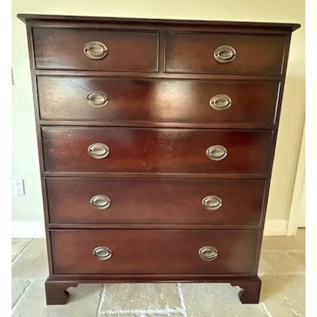 Antique Tall Chest of Drawers For Sale - Image 4 of 4