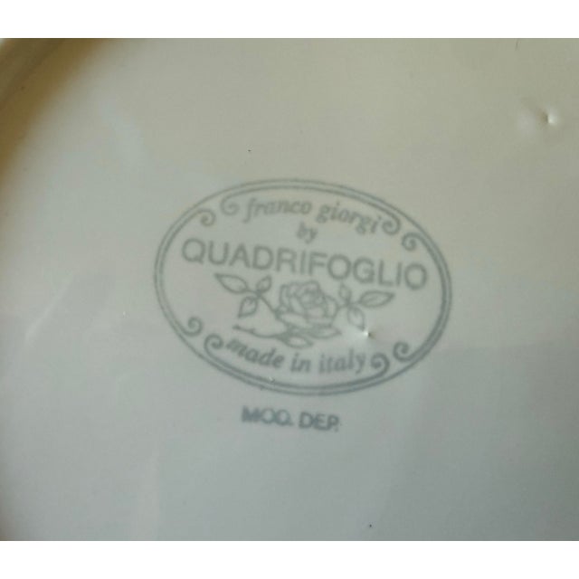 White Mid 20th Century Quadrifoglio Rose Embossed Plates - Set of 4 For Sale - Image 8 of 8